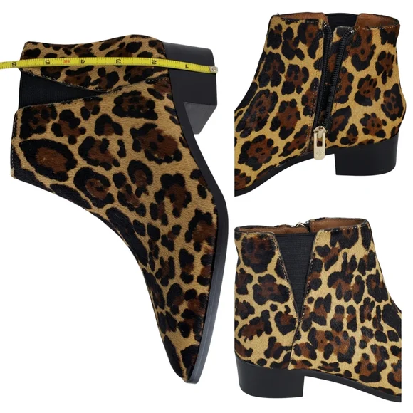 New Antonio Melani lavonnie leopard print haircalf block heel pointed booties - Picture 11 of 13